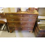 A 19th Century pine and mahogany four drawer chest