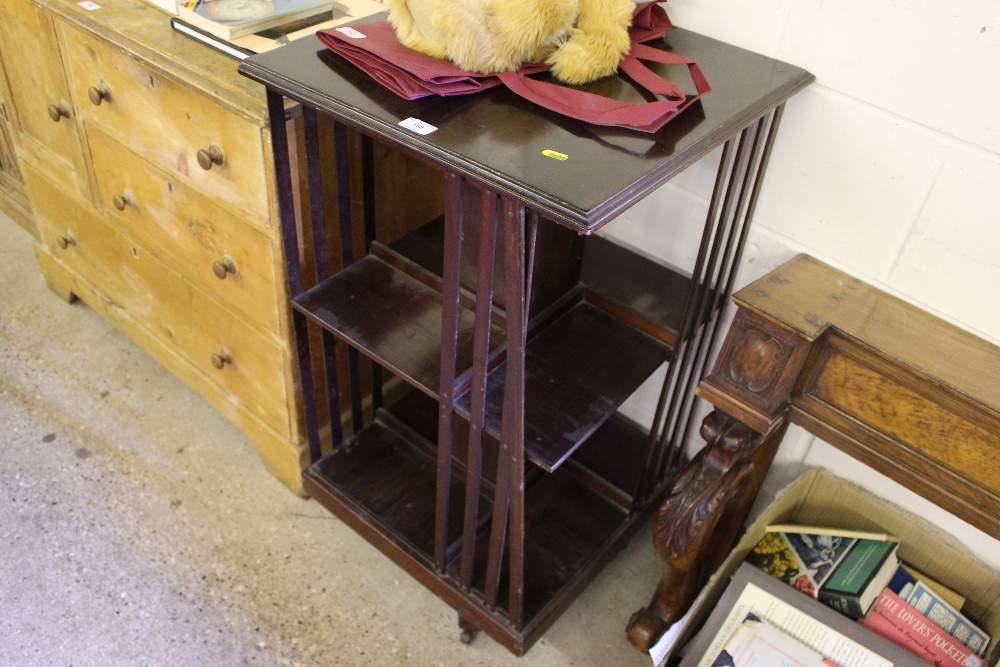 An early 20th Century mahogany swivel bookcase