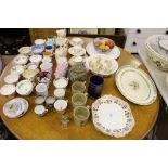 A collection of 19th Century and later teacups; an