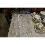 A quantity of various drinking glasses