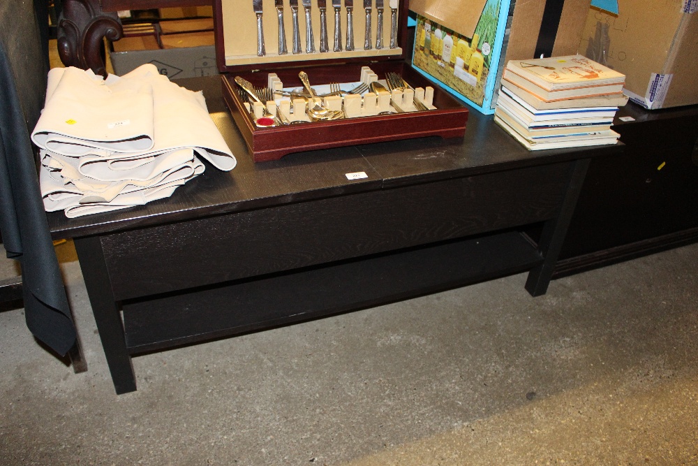 An oak effect extending coffee table