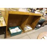 An Art Deco golden oak bookcase top