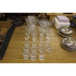 A quantity of various drinking glasses, bowls etc.