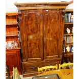 A Victorian mahogany double wardrobe fitted single