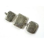 Three various silver vesta cases