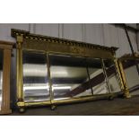 A 19th Century gilt framed three section over mant