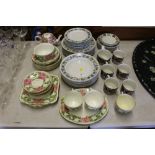 A quantity of floral decorated dinner plates and s