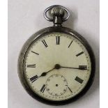 A plated open faced pocket watch