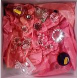 A box of crystal glass animal ornaments