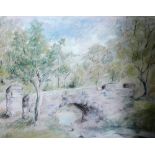 Three various watercolours depicting landscapes an