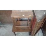 A small oak occasional table; and a Victorian maho