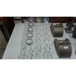 A quantity of various drinking glasses to include