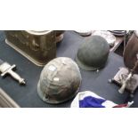 Two US Army helmets