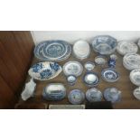 A quantity of various blue and white china