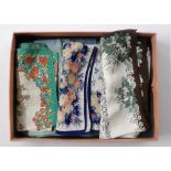A tray of vintage handkerchiefs