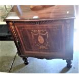 A Sheriton revival mahogany and inlaid side cabine