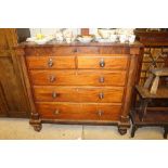 A large Victorian mahogany chest fitted two short