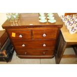 A small Victorian mahogany chest fitted two short