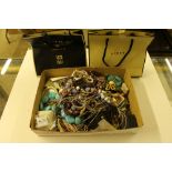 A box of various costume jewellery, to include 'Lin