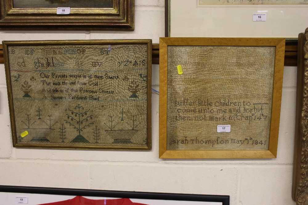 Two 19th Century needlework samplers