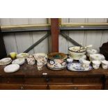 A quantity of various china to include Imari plate