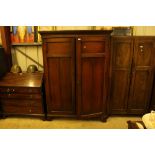 A late Victorian mahogany double wardrobe