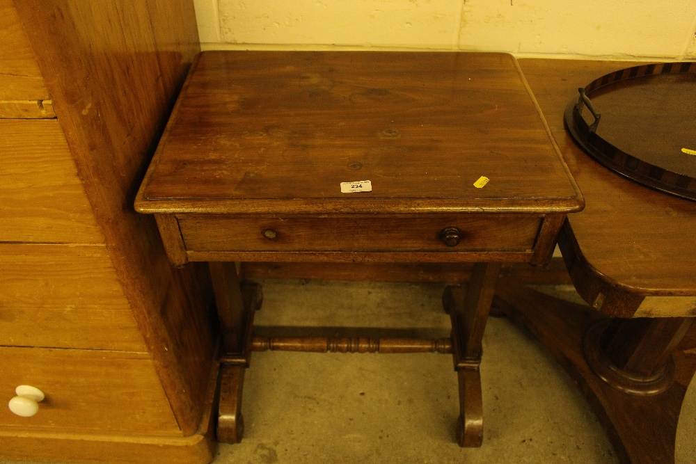 A Victorian mahogany worktable fitted single drawe