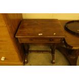 A Victorian mahogany worktable fitted single drawe