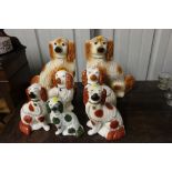 A collection of Staffordshire style spaniels