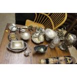 A quantity of various silver plated ware