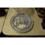 Two Spode 'Blue Room' collection plates