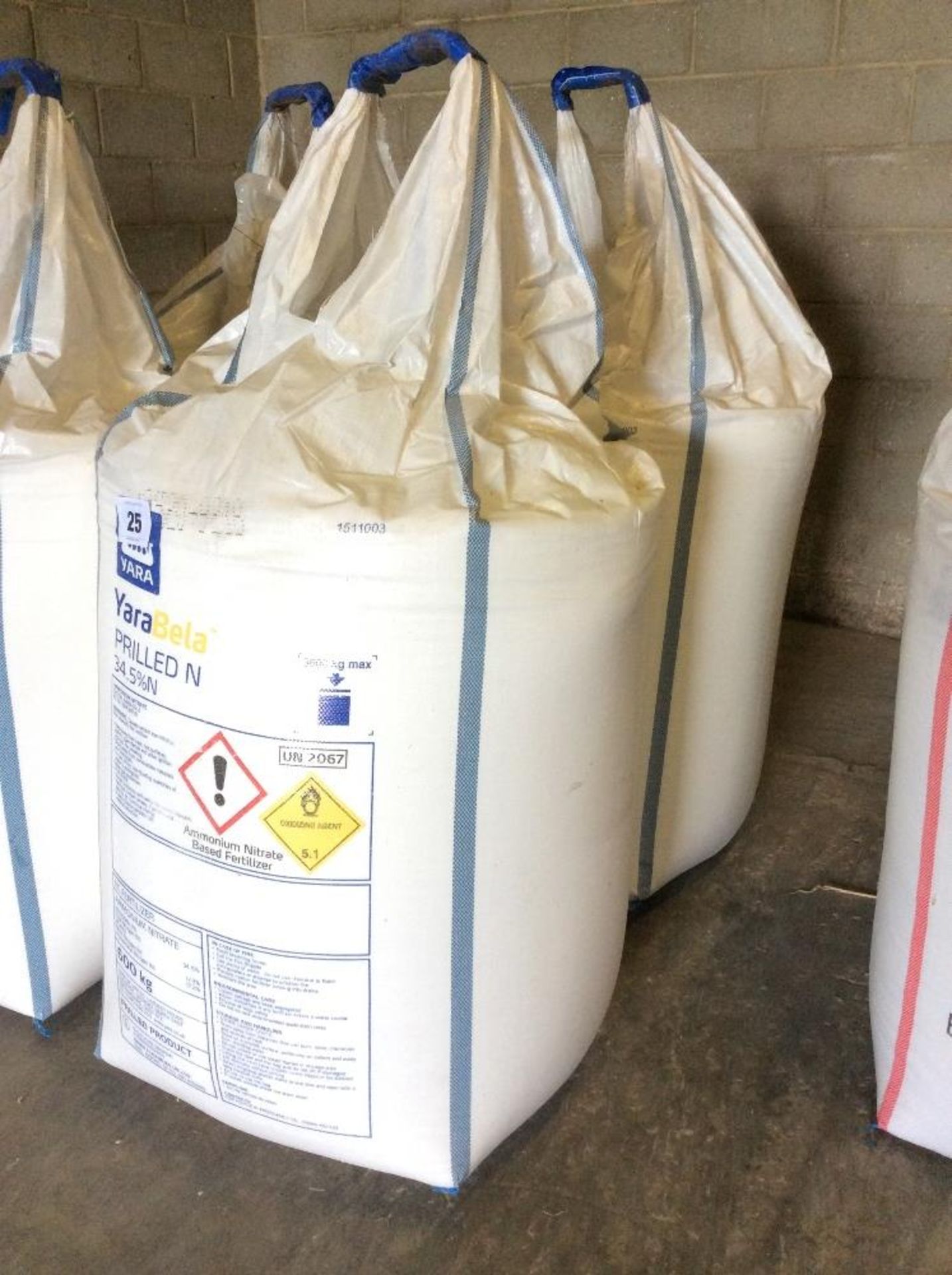 2 x 600kg bags of 34.5% prilled nitrogen.