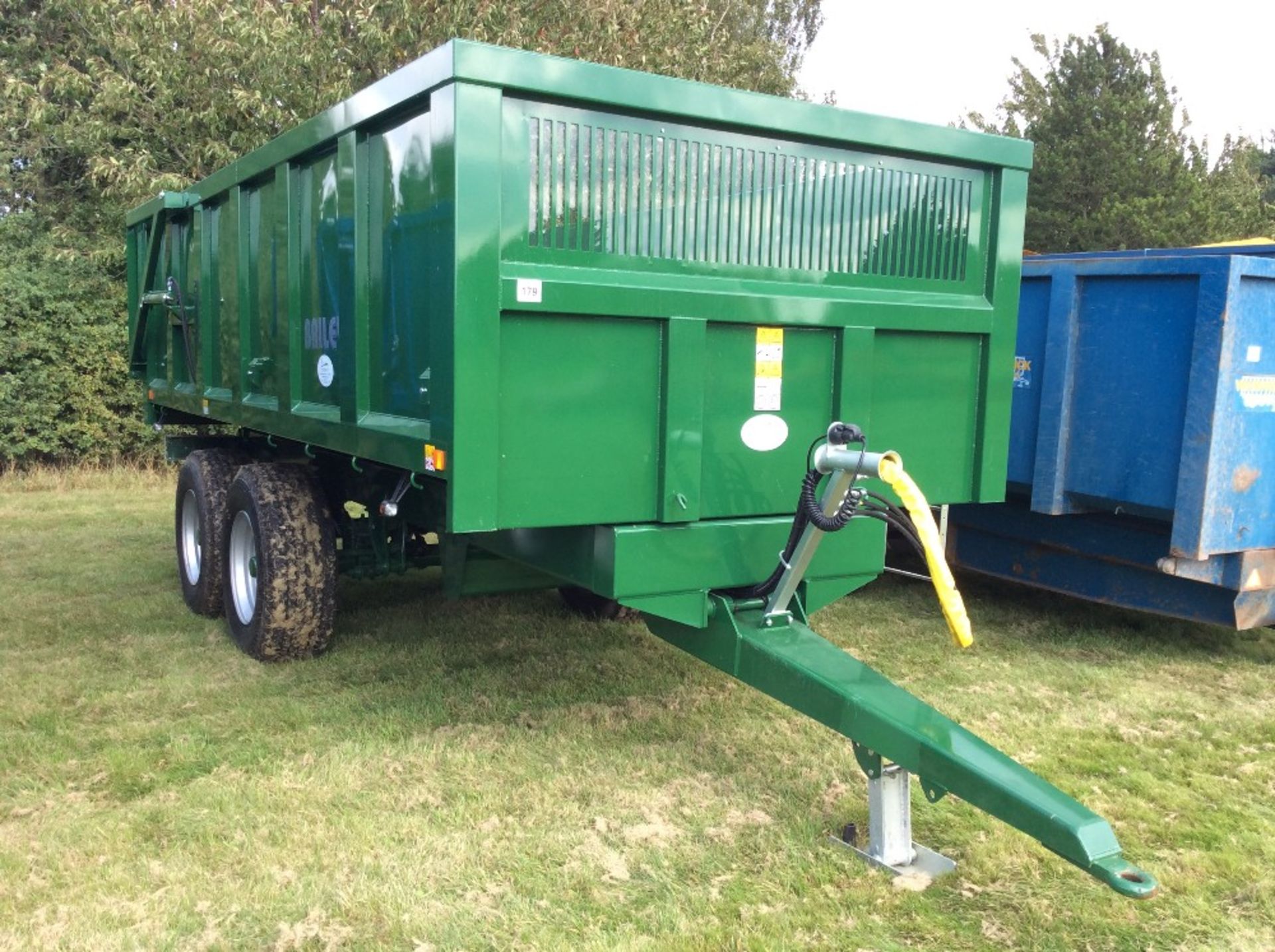 Bailey 12T twin axle tipping trailer. Serial number 15922-12T. November 2016. On farm from new and