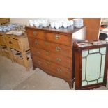 A Georgian oak chest fitted two short over three l