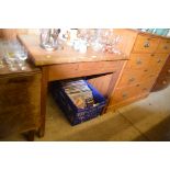 A mahogany side table fitted single drawer