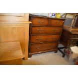 A mahogany chest fitted two short over three long