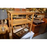 A light oak two tier table