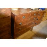 A 19th Century oak and mahogany cross banded chest