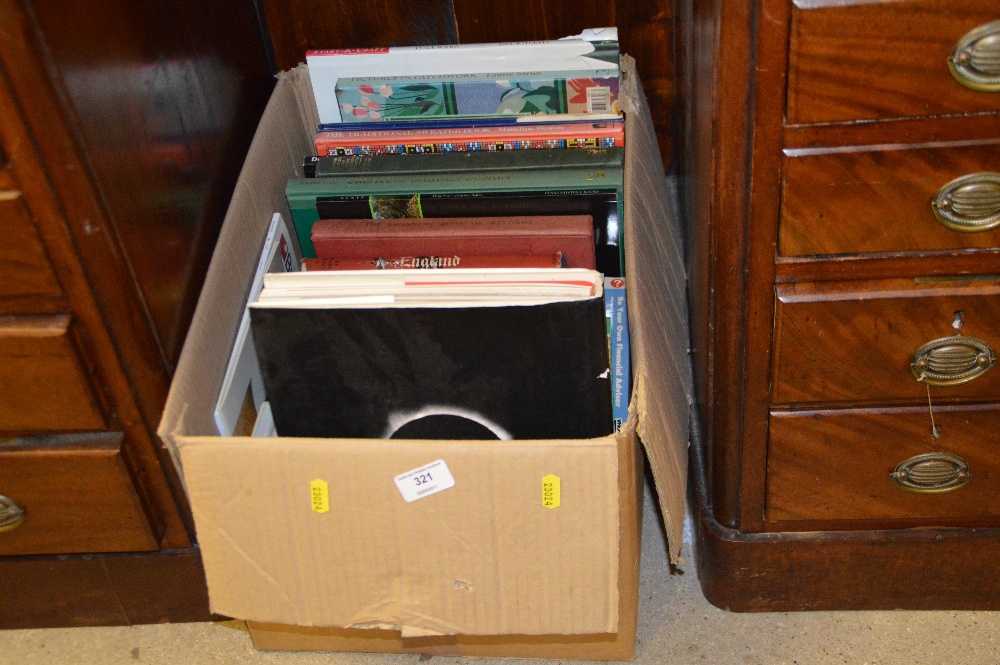 A box of various books