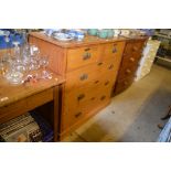 An early 20th Century stripped pine chest fitted t