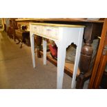 A painted and decorated two drawer side table