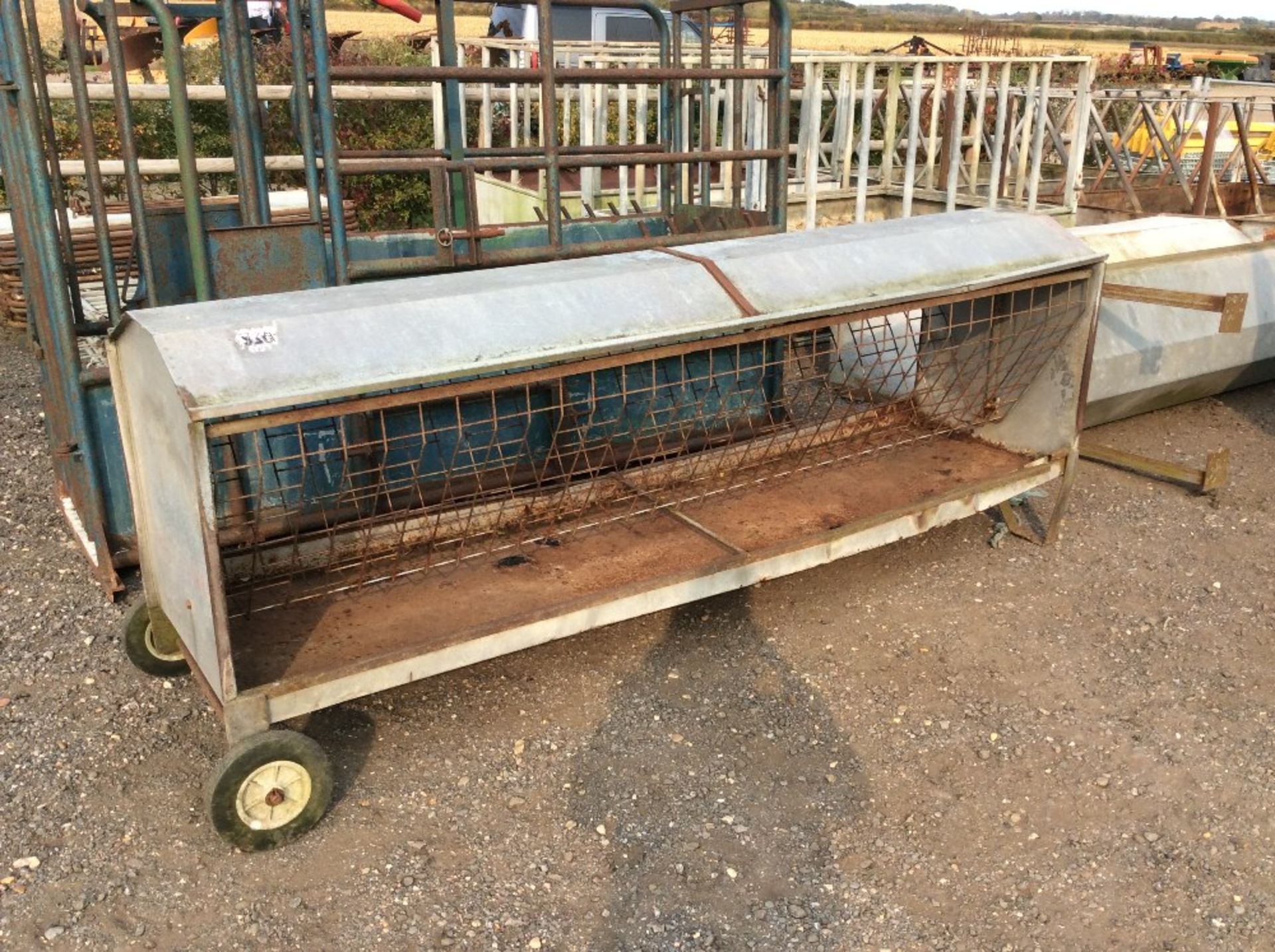 IAE 10ft sheep hayrack on wheels.