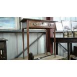 A 19th Century mahogany single drawer side table