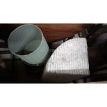 A loom corner linen basket; together with a waste