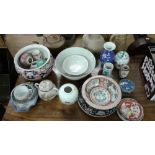 A quantity of mostly oriental ceramics