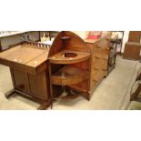 A 19th Century mahogany corner washstand fitted si
