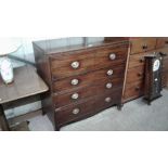 A Georgian mahogany and boxwood strung secretaire