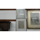 Three various framed and glazed coloured maps depi