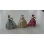 Three Coalport Minuettes figurines "Abigail", "Summe