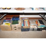 Five boxes of various books